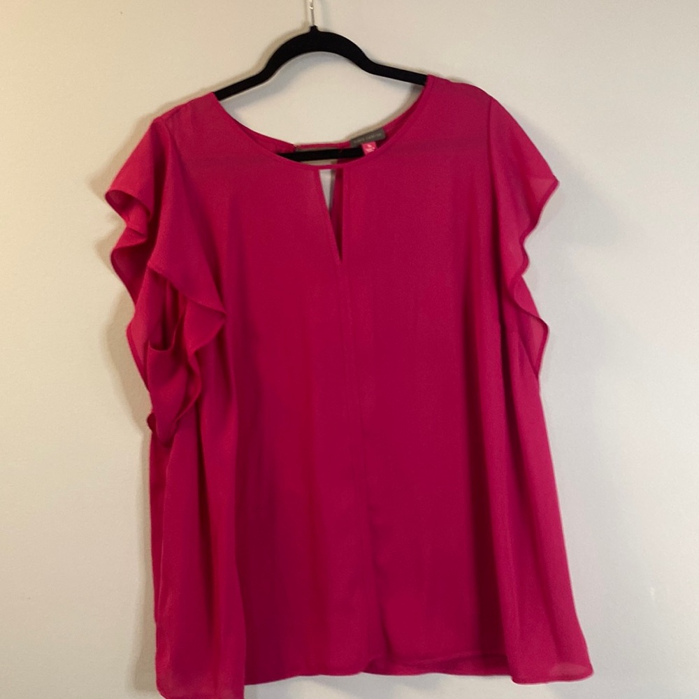 Pink Vince Camuto flutter sleeve top - 3X